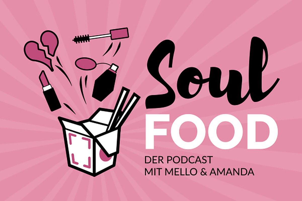Soulfood — Logo für den Podcast „Soulfood“ mit Mello und Amanda.