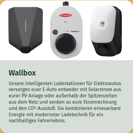 Produktkarte Wallbox mit drei Ladestationen